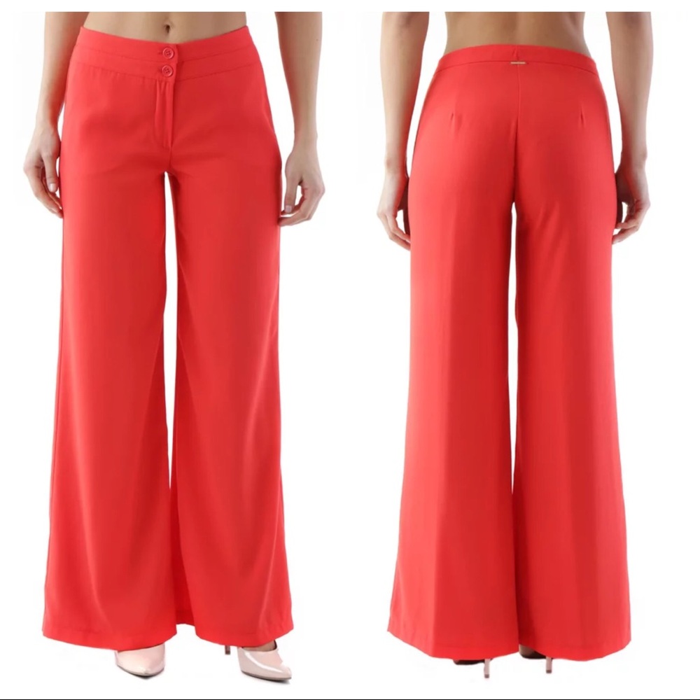 Cristina Gavioli Red Wide Leg Trousers US 10